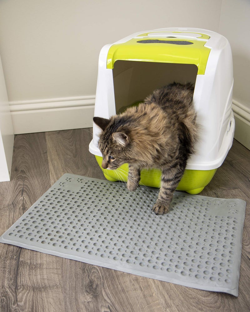 Petlinks Purr-fect Paws Multipurpose Cat Litter Mat - Gray, Medium,(Pack of 1) - Image 3
